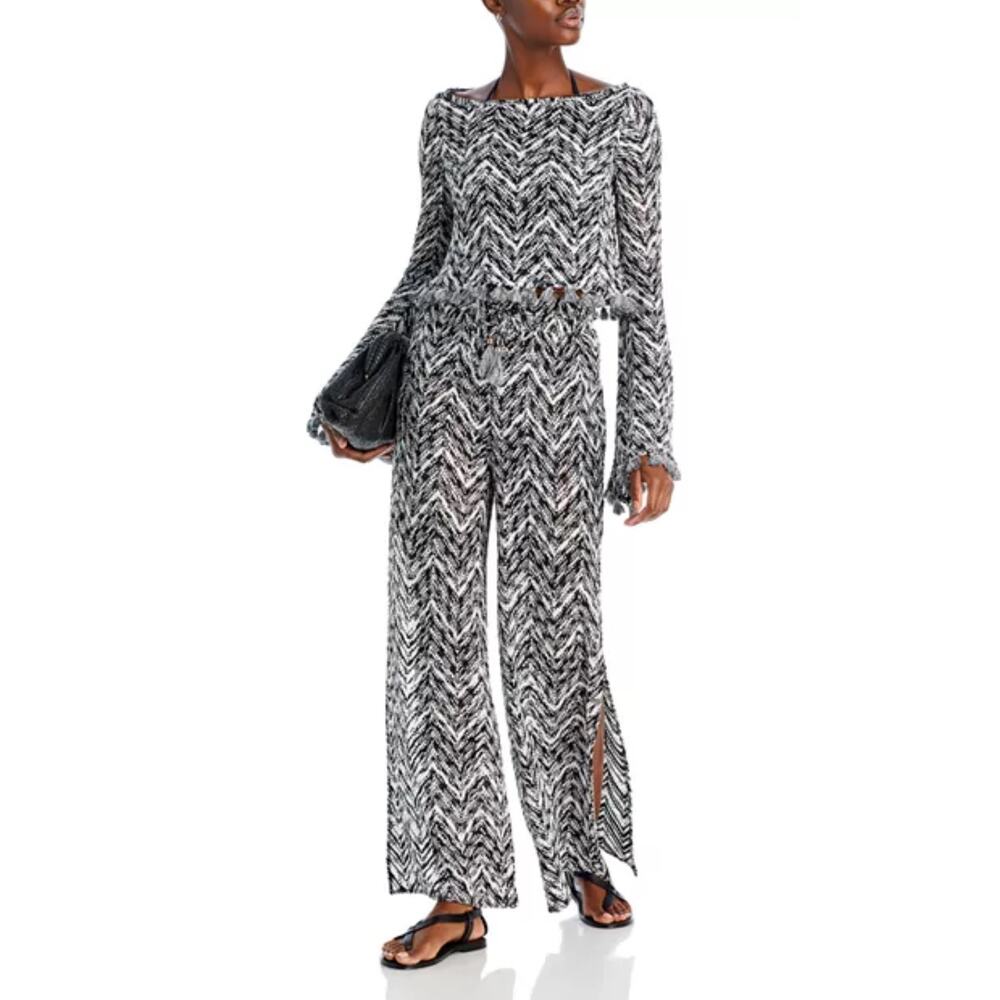 Ramy Brook Taytum Space Dye Chevron Knit Swim Cover Up Pants Size Large - Picture 2 of 12